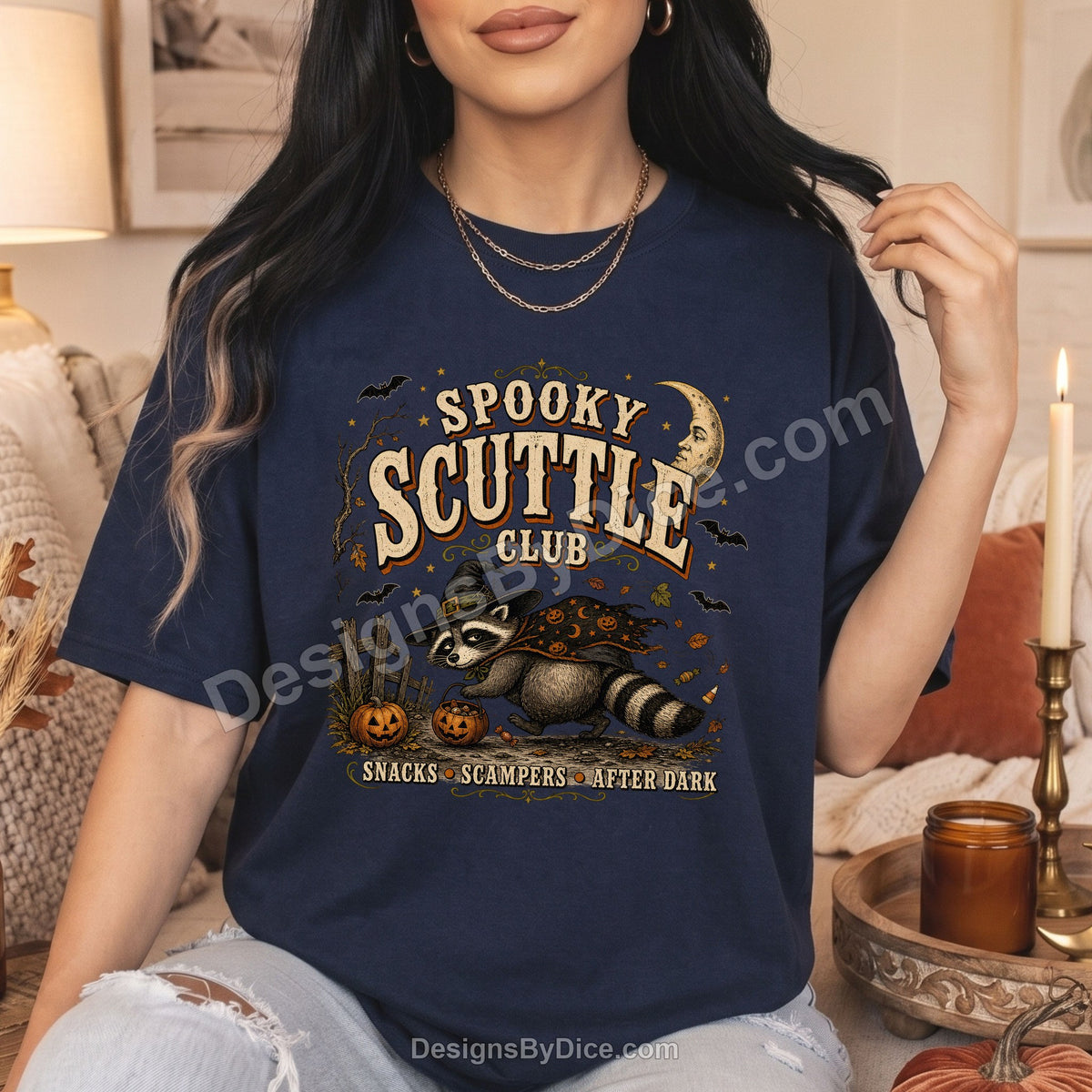 Spooky Scuttle Club Shirt | Halloween Raccoon Graphic Tee
