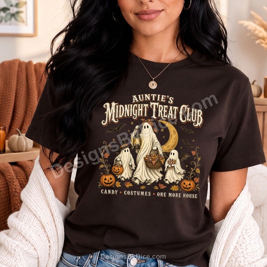 Auntie's Midnight Treat Club Shirt | Funny Halloween Aunt Graphic Tee