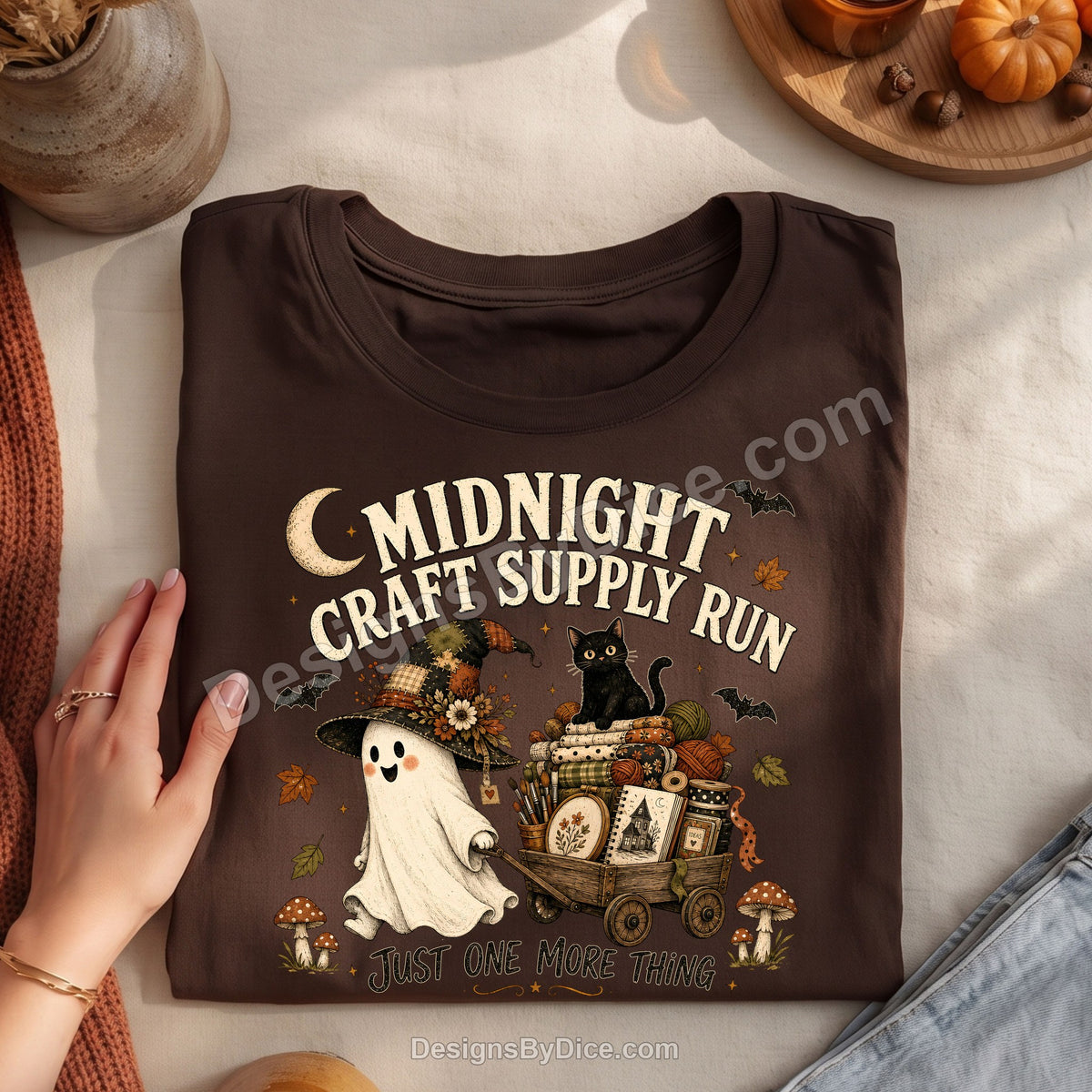 Midnight Craft Supply Run Tee | Funny Ghost Craft Lover Shirt