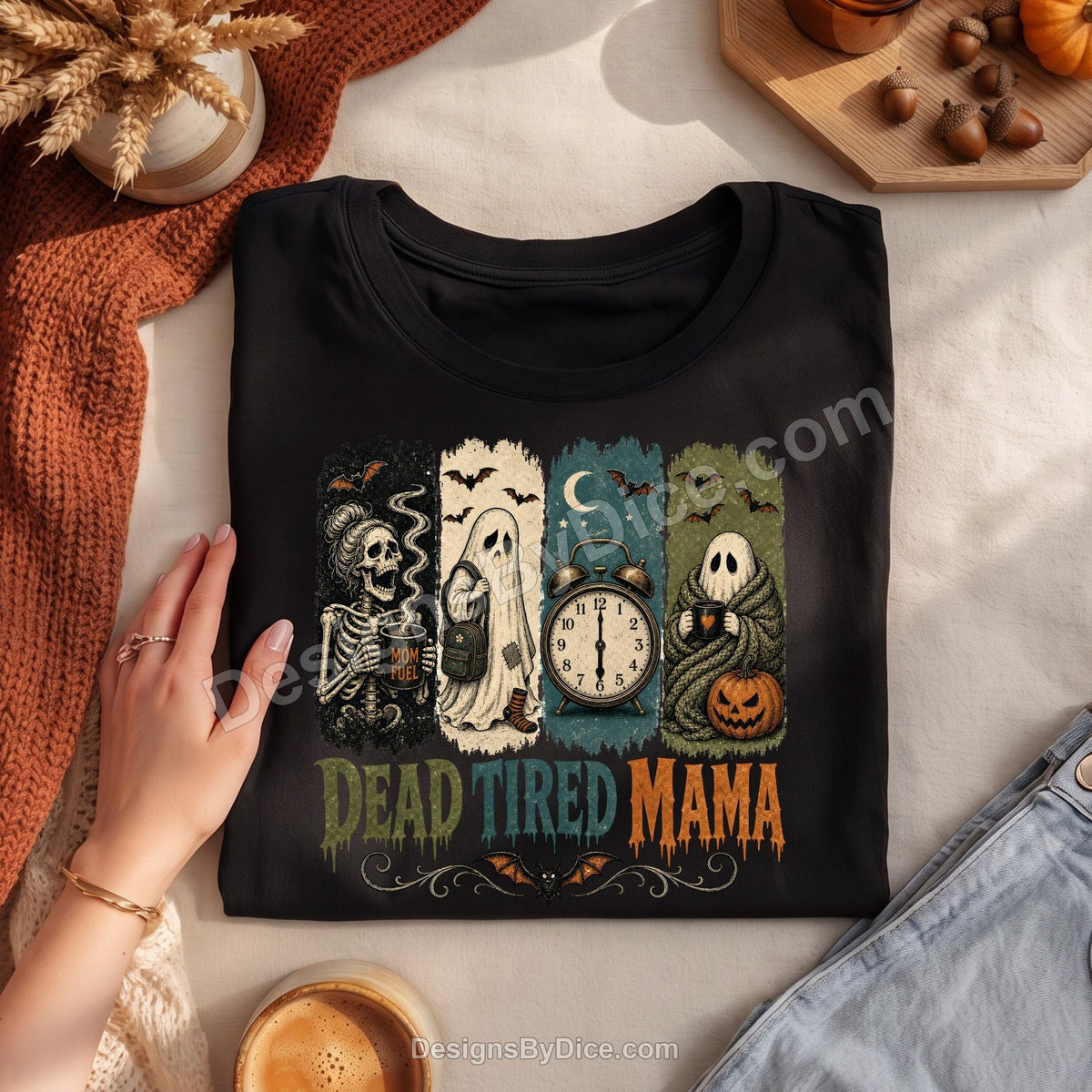 Dead Tired Mama Shirt | Funny Halloween Mom Tee