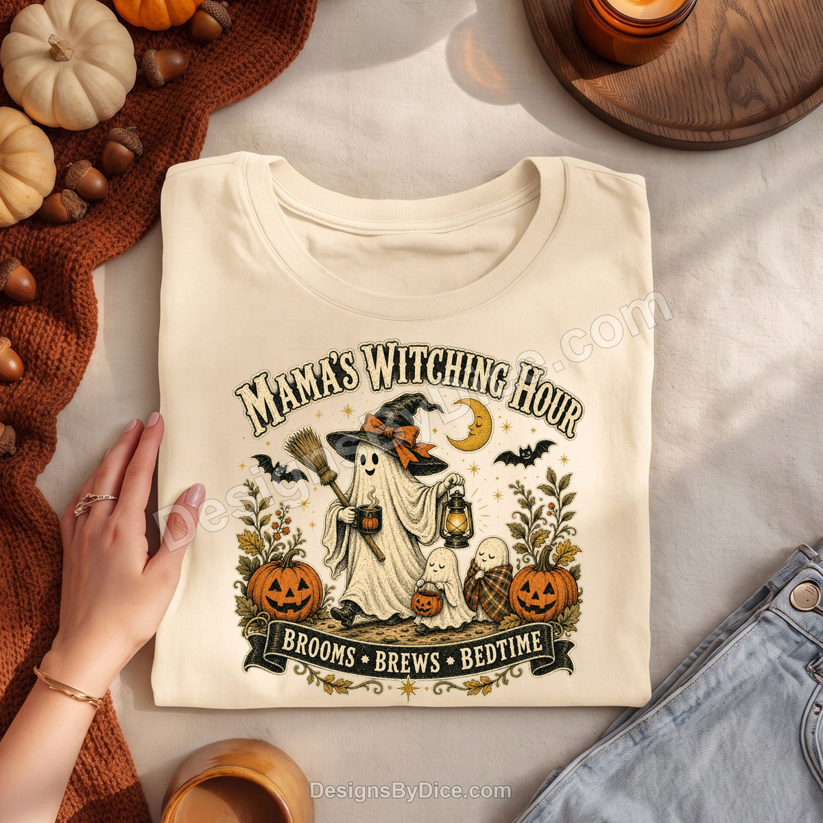 Mama's Witching Hour Shirt | Cute Halloween Mom Ghost Tee