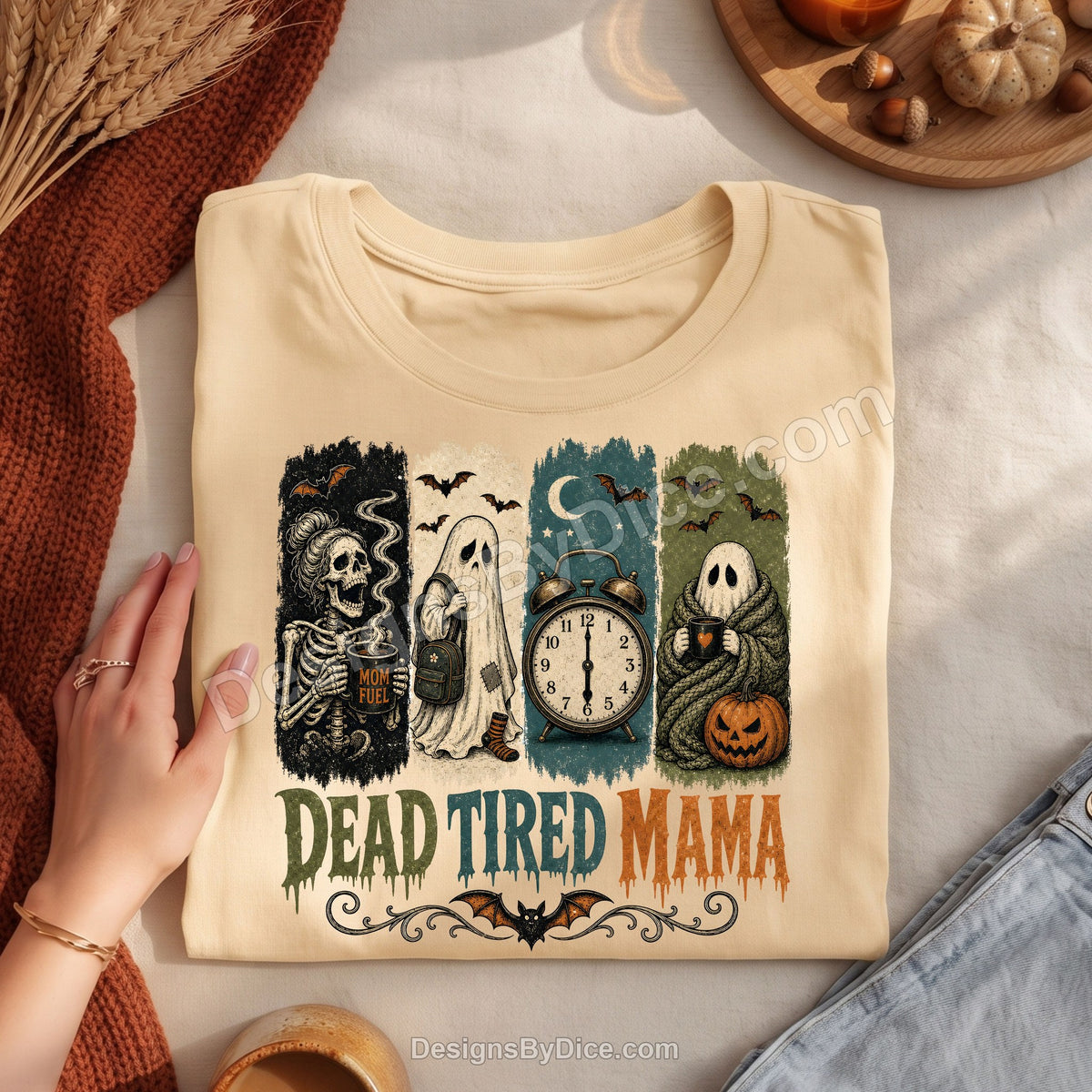 Dead Tired Mama Shirt | Funny Halloween Mom Tee
