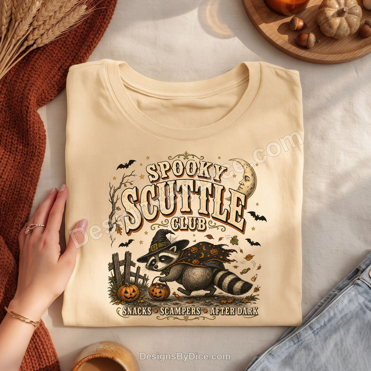 Spooky Scuttle Club Shirt | Halloween Raccoon Graphic Tee