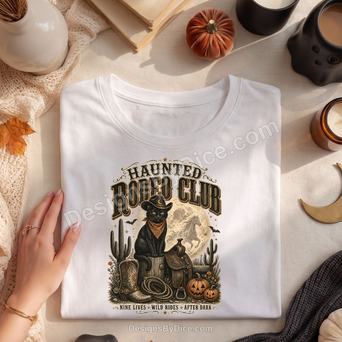Haunted Rodeo Club Shirt | Western Black Cat Halloween Tee