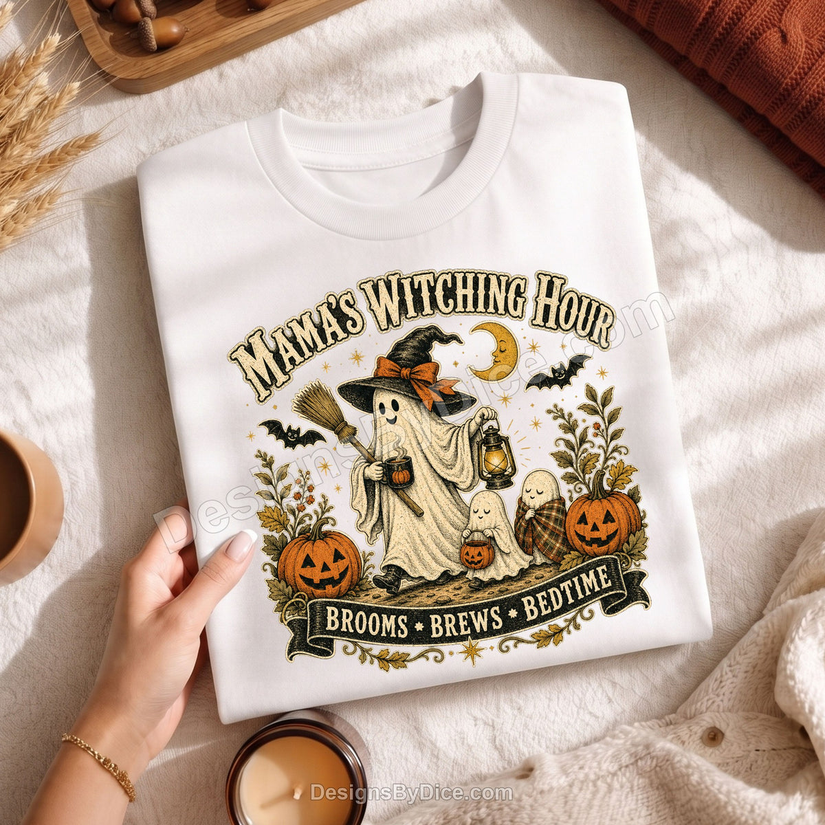 Mama's Witching Hour Shirt | Cute Halloween Mom Ghost Tee