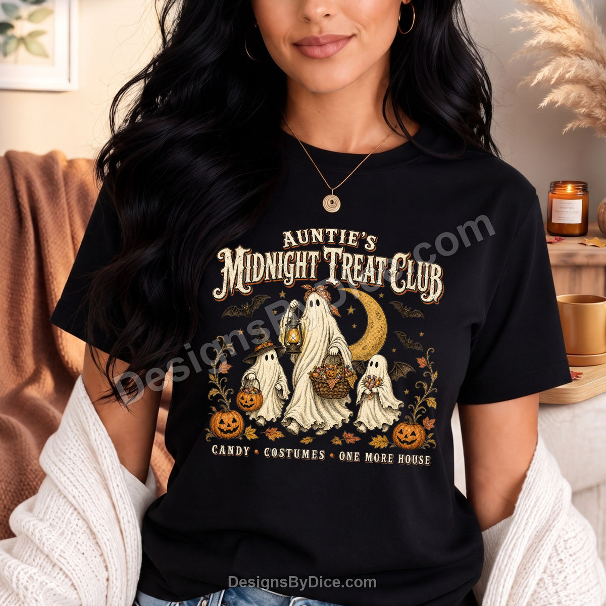 Auntie's Midnight Treat Club Shirt | Funny Halloween Aunt Graphic Tee