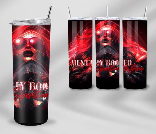 Fierce Red Skinny Tumbler with Straw - 20oz | Mentally Booked