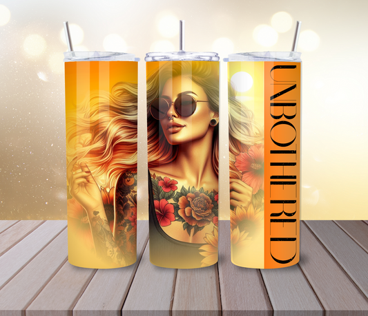 Bold Tattooed Beauty | Unbothered Skinny Tumbler with Straw, 20oz